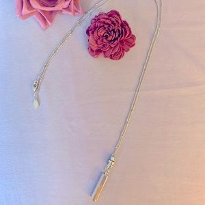 Express Silver Pendant Long Layering Necklace